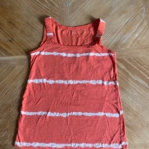 LOFT SM COTTON SLEEVELESS ORANGE AND WHITE TOP